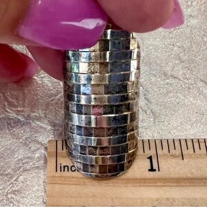 See Video! Vintage Wide Diamond Cut Shield Ring Solid 925 Sterling Silver